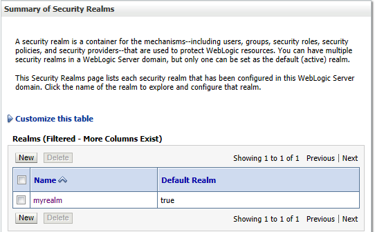Summary of Security Realms